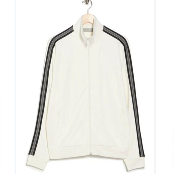 🆕 VINCE men’s zip front white track jacket NWT - Picture 2 of 10
